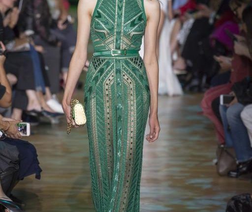 فستان خطوبة اخضر طويل