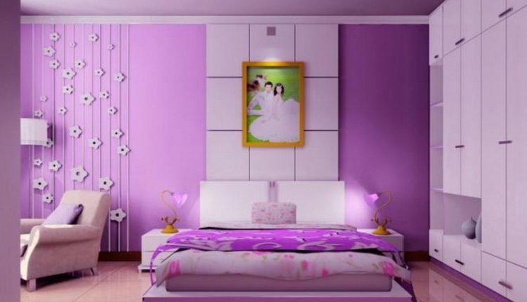 تصميمات حديثة لغرف النوم باللون الموف