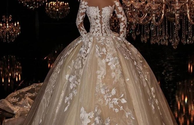 فستان زفاف ملوكي كم طويل