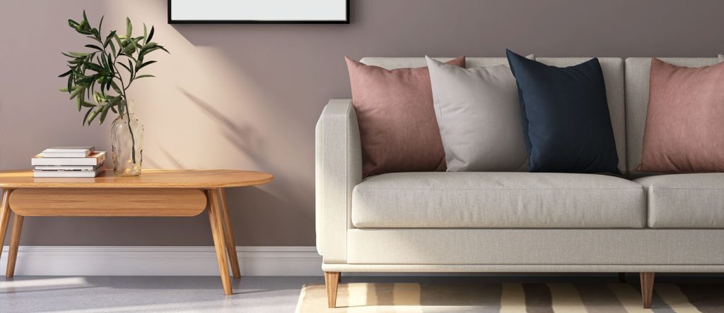 أريكة مع لون ترابي