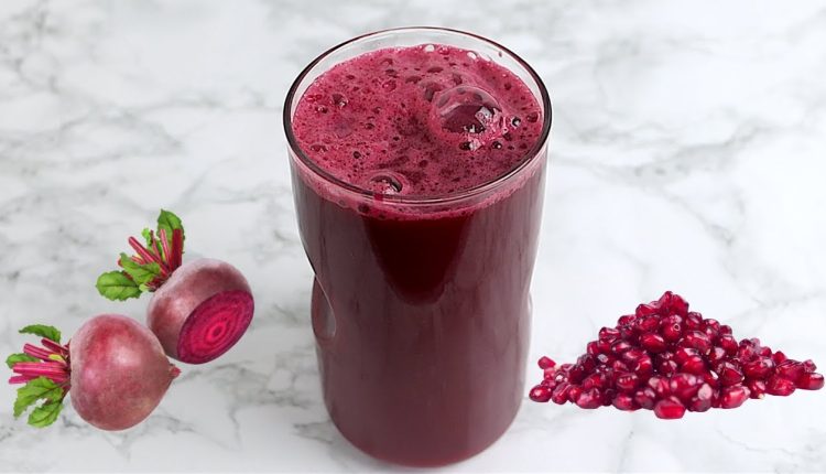 عصير الرمان وعصير الشمندر